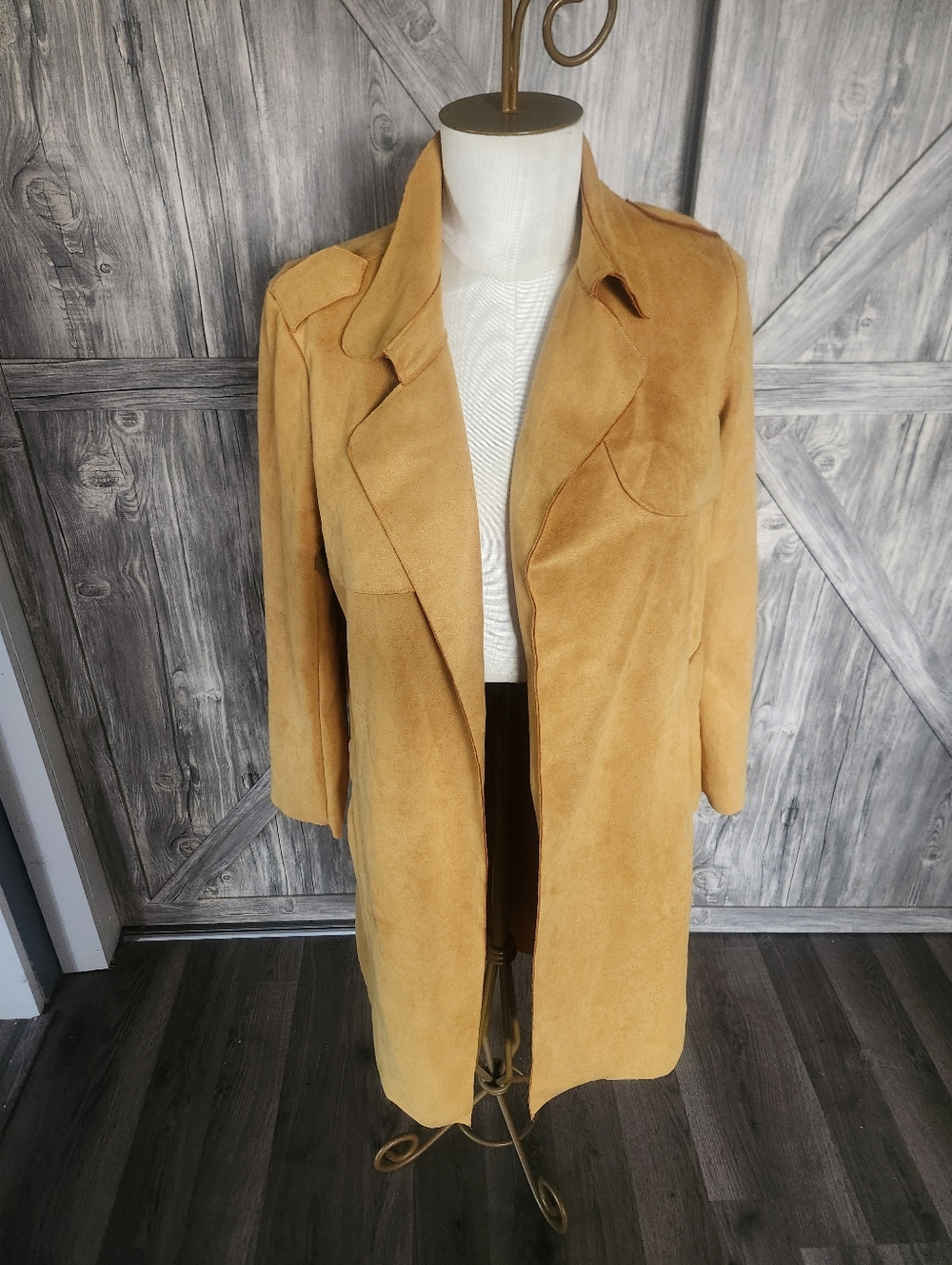 HYfVE Faux Suede Trench  Coat /duster- Women's Jacket